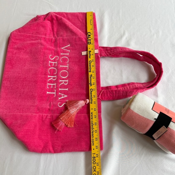Victoria Secret Pink Terry Cloth Beach Gym Tote & Beach Blanket NWT - Picture 10 of 16